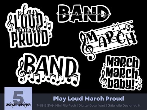 Play Loud March Proud Png And Svg Mini File Pack Digital Download