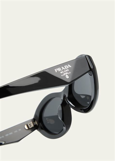 Prada Pr 26zsf Logo Beveled Acetate Oval Sunglasses Bergdorf Goodman