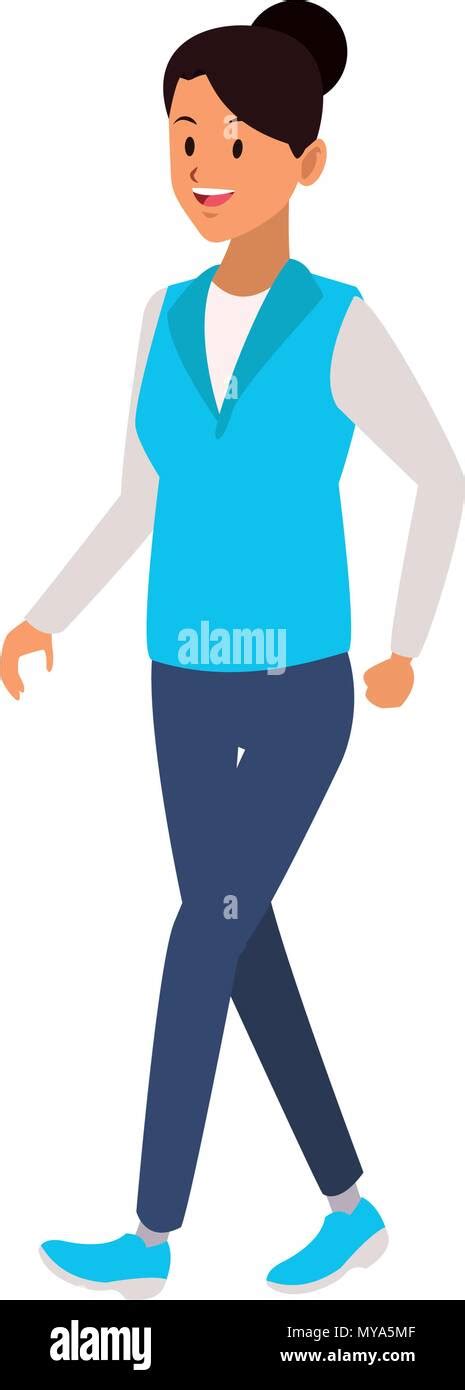 Woman Walking Cartoon Stock Vector Image Art Alamy