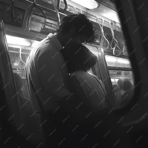 Premium Photo | Embrace of Love Couple on Train