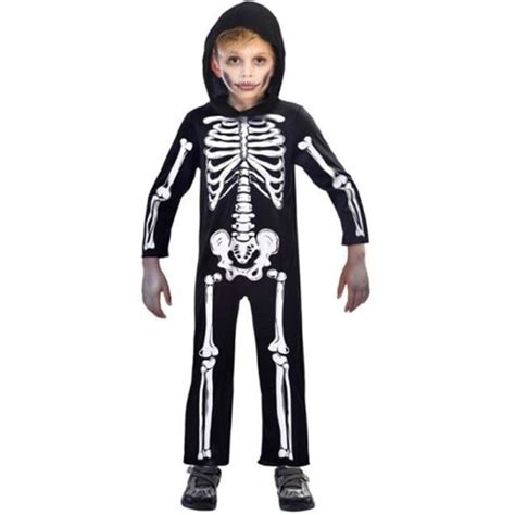 D Guisement Enfant Combinaison Squelette Noir Polyester Halloween