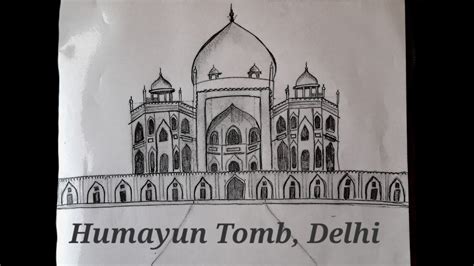 Humayun Tomb Delhi Sketchfamous Monument Sketchvery Easy Youtube