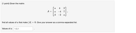 Solved Point Given The Matrixa A A A Find All Chegg