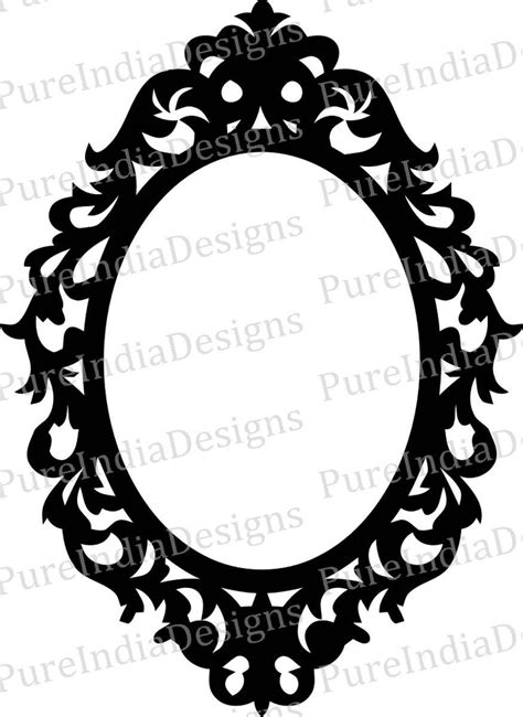 Mirror Frame Frame Laser Cut Vector Art Cricut Silhouette Cameo