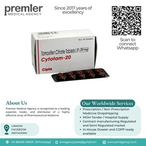 20mg Cytotam Tamoxifen Citrate Tablet At Rs 80 Stripe Tamoxifen