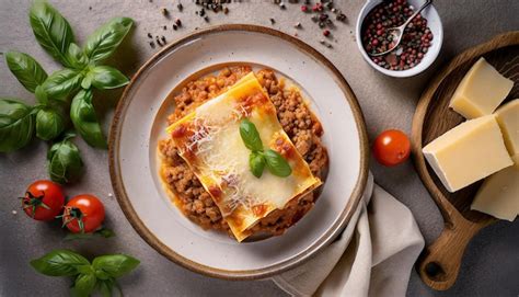 Premium Photo Tomato And Ground Beef Lasagne Layered Between Sheets