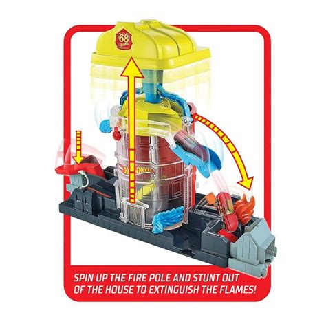 Hot Wheels City Super Fire House Rescue Play Set Gjl Toys You