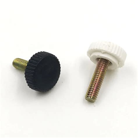 Factory Price White Plastic Head Knurled Thumb Screws For Adjustable