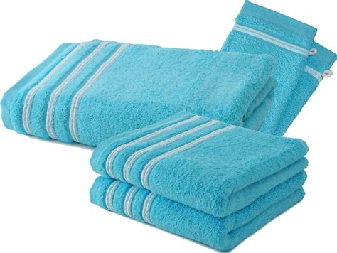 Lot De 4 Serviettes De Toilette 2 Draps De Douche 70x140 Cm 100