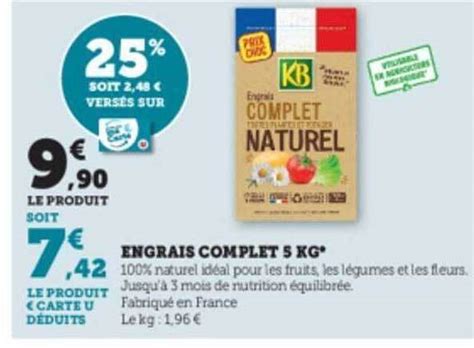 Promo Engrais Complet 5 Kg Kb Chez Super U