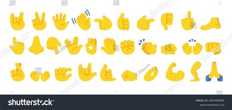 Hand gestures emoji set Images, Stock Photos & Vectors | Shutterstock