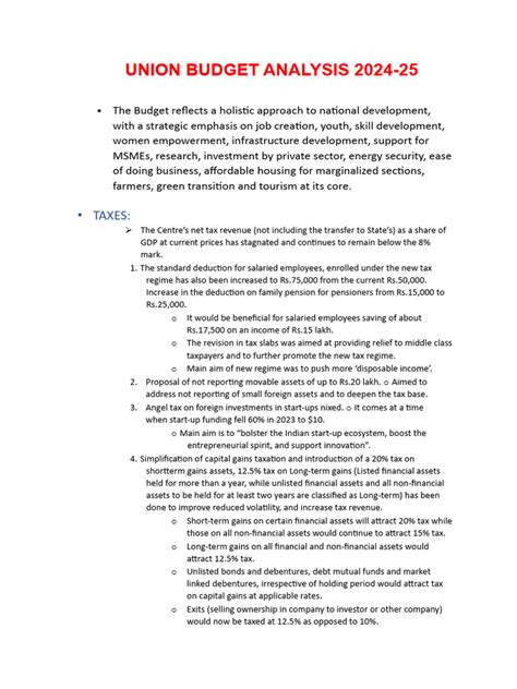 union budget   key highlights  analysis  taxes