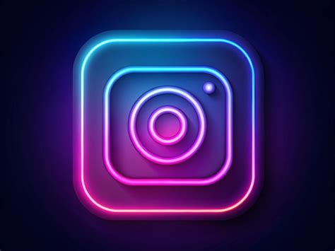 Glowing Instagram Logo With Neon Lights On It Premium Ai Generated Image