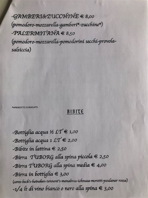 Menu Da Sorsi E Morsi Bar Caffetteria Pizzeria Trattoria Banchette