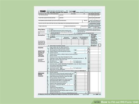 How To Fill Out IRS Form 1040 With Form WikiHow | 1040 Form Printable