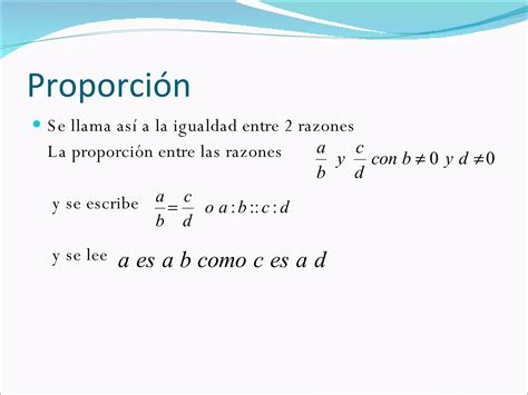 Razones Y Proporciones Ppt