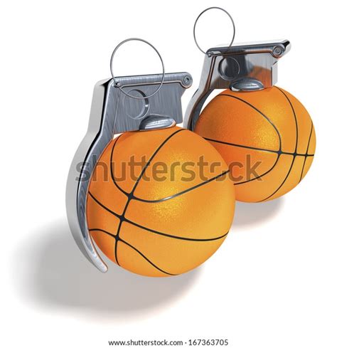 Basketball Hand Grenades 3d Rendering Isolated Stock Illustration