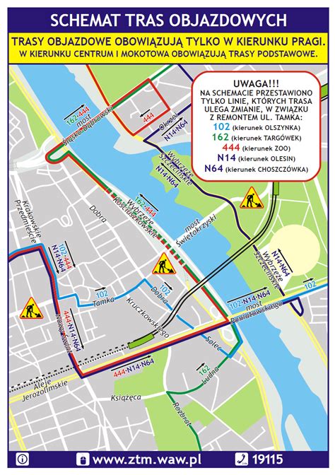 Autobusy omijają most Świętokrzyski Warszawski Transport Publiczny