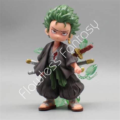 Jual One Piece Roronoa Zoro Wano Swordsman Chibi Kawaii Statue Action