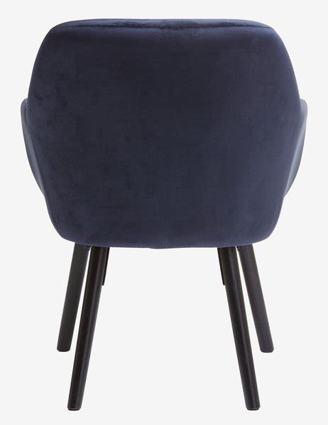 Fauteuil UDSBJERG Velours Bleu Noir JYSK