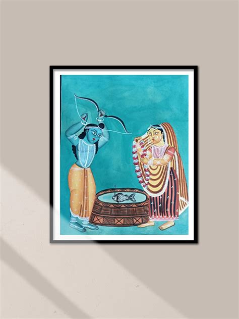 Buy Draupadi Swayamvar Painting In Kalighat- Indian Folk Art – MeMeraki