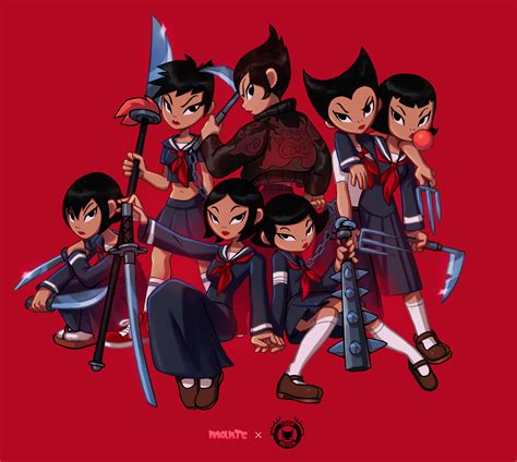 The Big Imageboard Tbib 7girls Ashi Samurai Jack Daughters Of Aku Multiple Girls Samurai