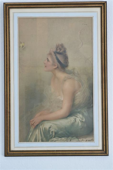 Proantic Two Chromolithographs D After Vittorio Matteo Corcos Italy