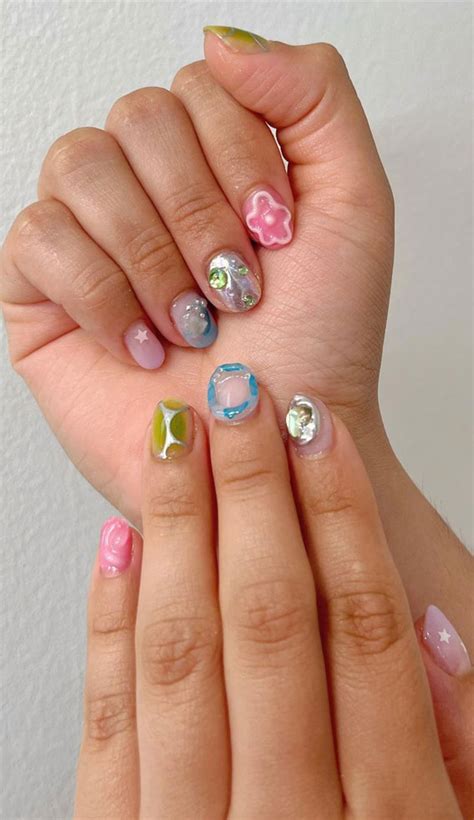 Chic Short Nail Art Designs For Maximum Style 3D Abstract Nails