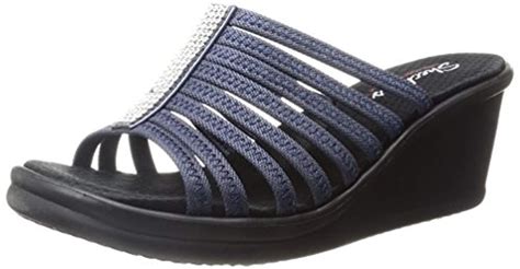 Skechers Cali Rumblers Hot Shot Wedge Sandal in Blue | Lyst