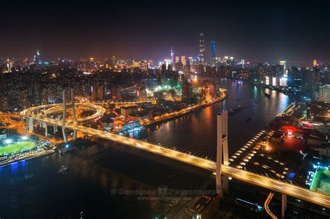 Night Aerial View, Shanghai, China – Songquan Photography