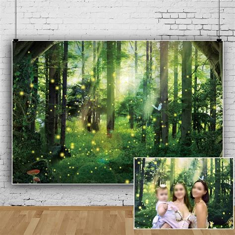 Buy Laeacco 8x6ft Fireflies Enchanted Forest Backdrop Fairy Tale Forest