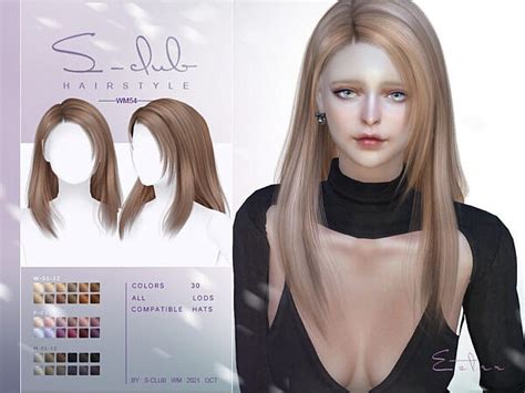 Esther Mi Long Straight Hair By S Club The Sims Resource Sims 4 Hairs