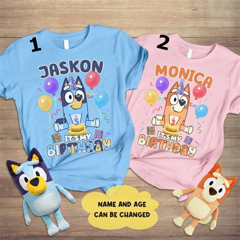 Bluey Bingo T Shirt Bluey It S My Birthday Shirt Personalized Bluey