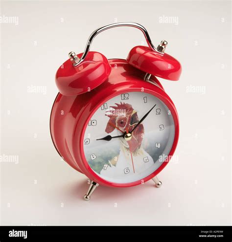 Old style red bell alarm clock Stock Photo - Alamy