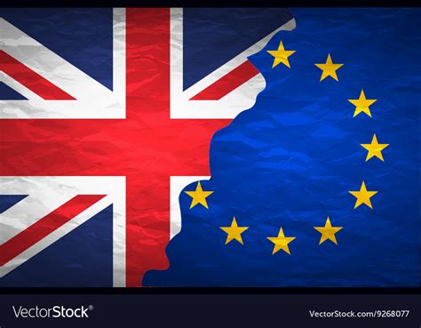 Flags Of The United Kingdom And European Union Vector Image