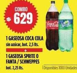 1 Gaseosa Coca Cola 1 Gaseosa Sprite O Fanta Schweppes Oferta En