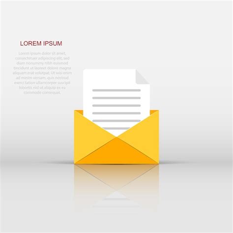 Ícone de envelope de correio em estilo simples ilustração vetorial de