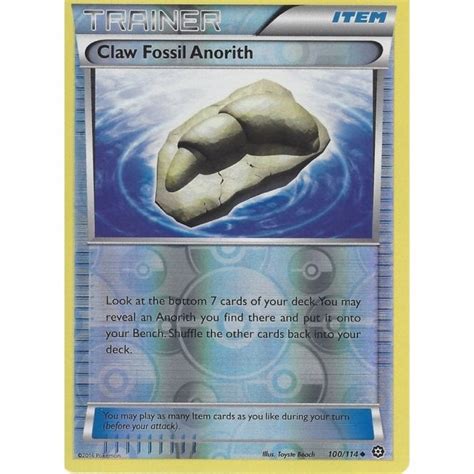 Pokemon Trading Card Game Claw Fossil Anorith Reverse Holo Xy