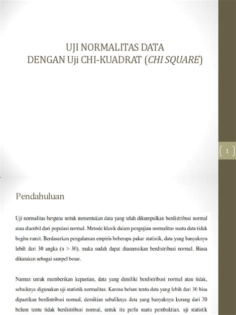 1c Uji Normalitas Data Cara Chi Square Pdf