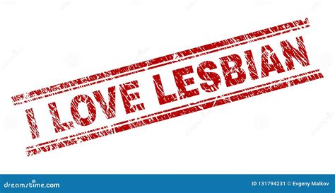 Scratched Textured I Love Lesbian Stamp Seal Stock Vector