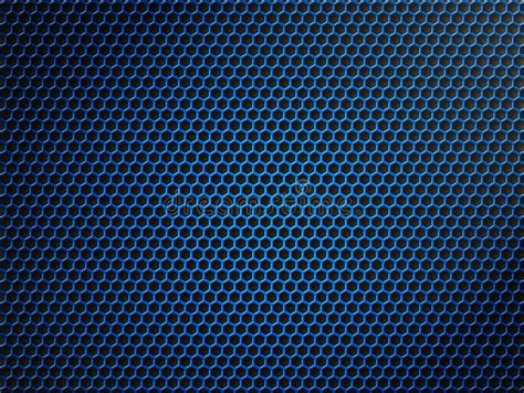 Blue Hexagon Or Honeycomb Metallic Grid Background Stock Illustration