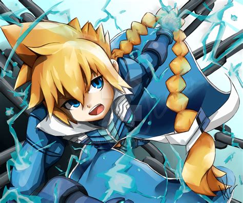 Azure striker Gunvolt by LittleOcean on DeviantArt