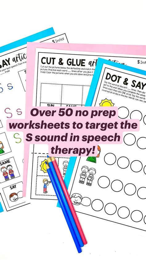 Over 50 No Prep Articulation Worksheets To Target The S Sound In Speech