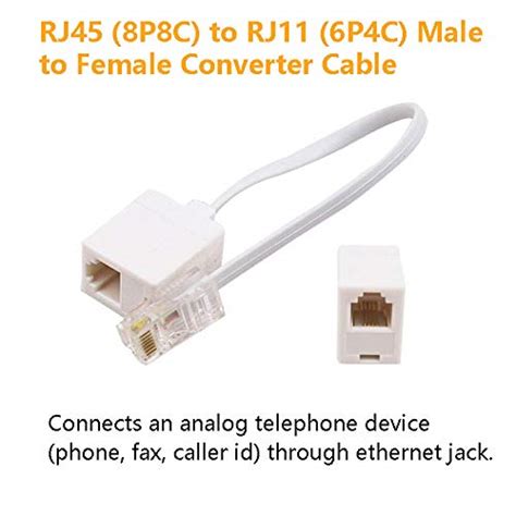 Rj45 To Rj11 Converter Adapter Connector Mf Cableuvital Telephone Rj11 6p4c Female To Ethernet