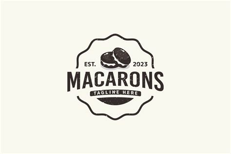 Macarons Logo In Vintage Style For Any Business Especially Patisserie