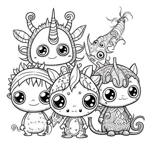 50 Adorable Creepy Monsters Coloring Pages For Adultsand Etsy In 2023