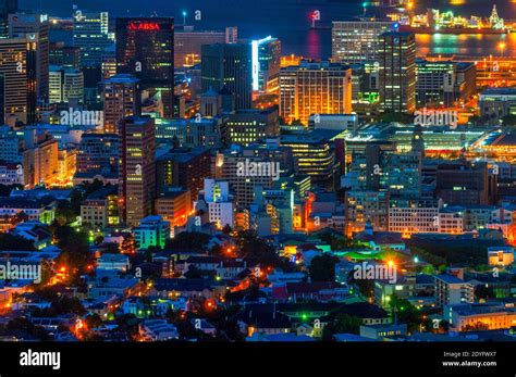 View of Cape Town's city center at night, South Africa Stock Photo - Alamy