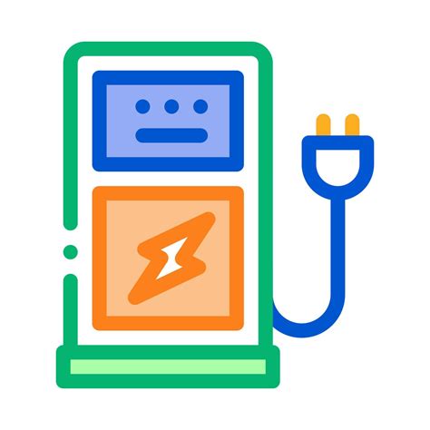 Electro Car Charge Station Icon Vector Outline Illustration