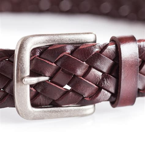 Mens Braid Belt Brown | LATICCI