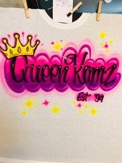 Custom Personalized Airbrush Name Long Sleeve Comfort Long Etsy